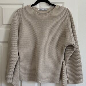 Zara Light Beige Knit Pullover